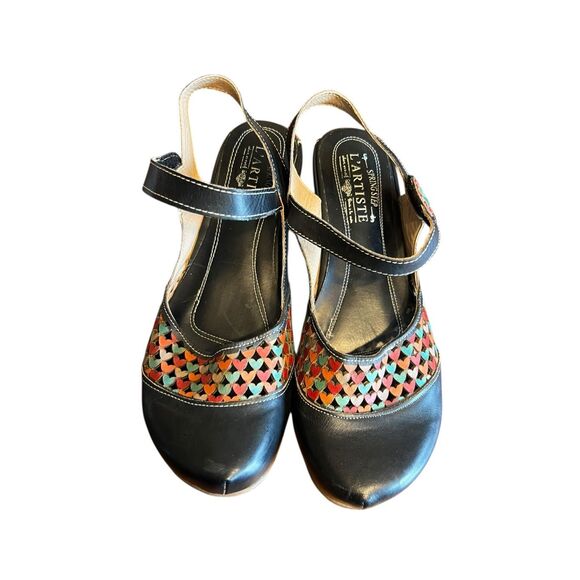 L' Artiste Spring Step Womens 9(40) Shoes Amour hearts Mary Jane Wedge Sandals - Picture 3 of 6